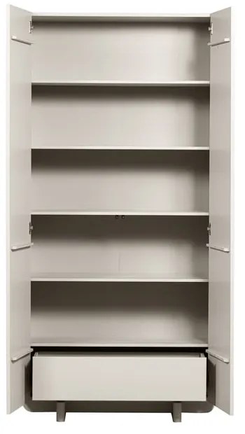 Krémovobiela modulárna skrinka z borovicového dreva 101x210 cm Basu – WOOOD