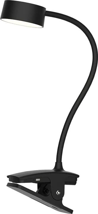Solight LED stolná nabíjacia lampička, 2W, 210lm, 3CCT, čierna, clip