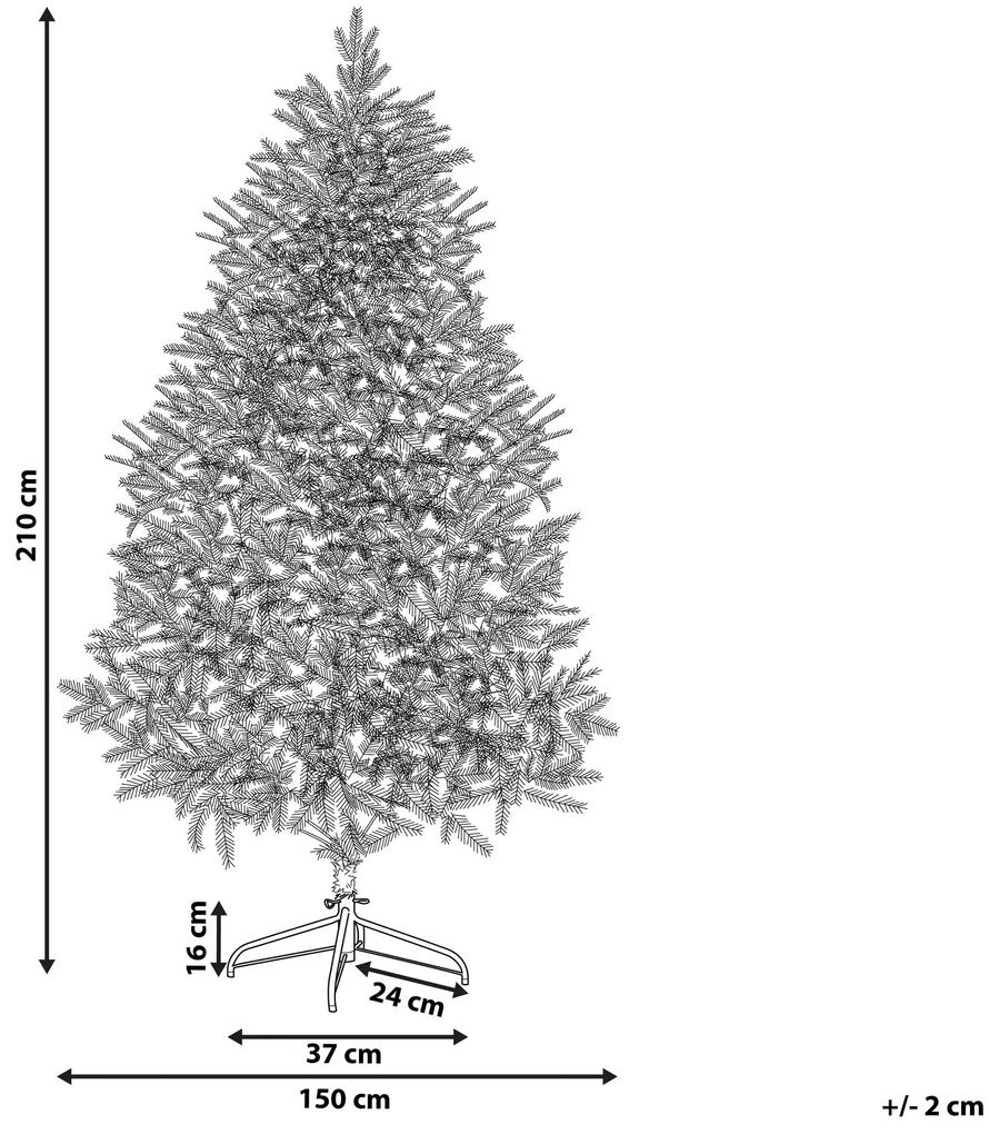 Zasnežený umelý vianočný stromček 210 cm biely BASSIE Beliani