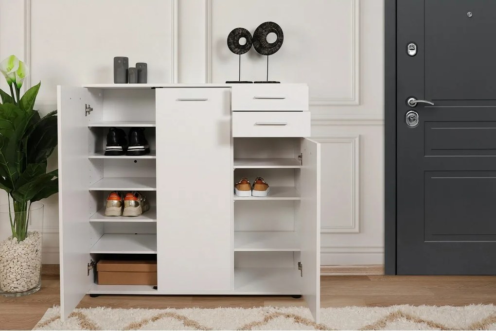 Skrinka na topánky Adre White