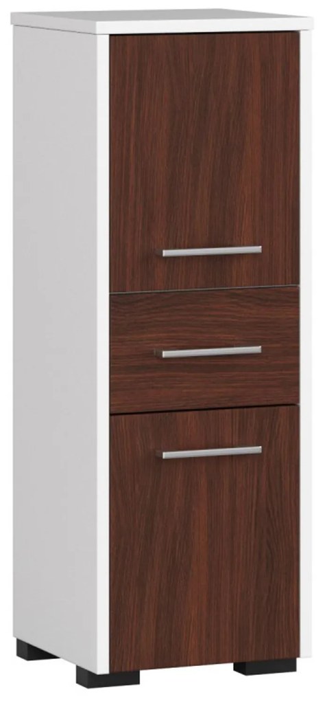 Kúpeľňová skrinka Fin 2D 1SZ biela/wenge