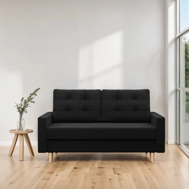 Dvojmiestna pohovka BLANK Comfort rozkladacia, čierna