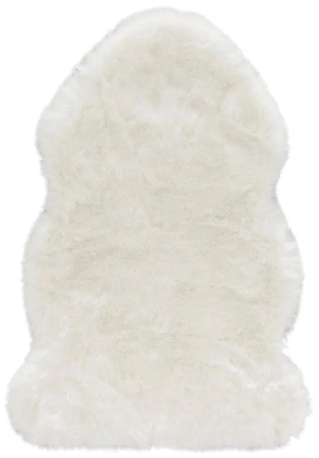 Biela umelá kožušina Mint Rugs Uni Soft, 60 x 90 cm