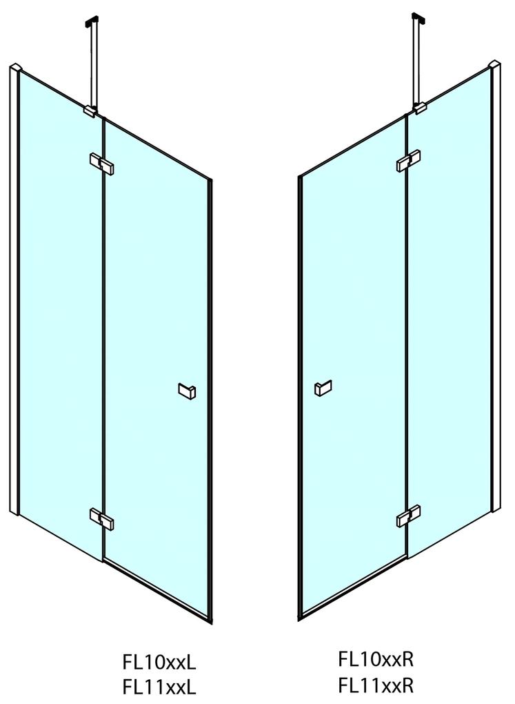 Polysan, FORTIS LINE sprchové dvere 1000mm, číre sklo, pravé, FL1010R