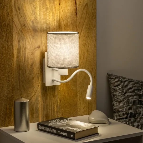 Brilagi - LED Nástenná lampa NUBILA 1xE27/25W/230V + LED/3W biela/šedá