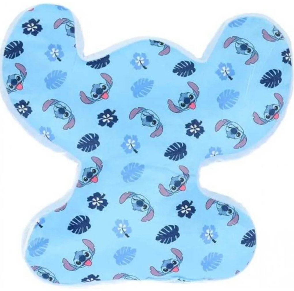 3D mikroplyšový detský vankúšik Lilo and Stitch modrý Setino Tiahome