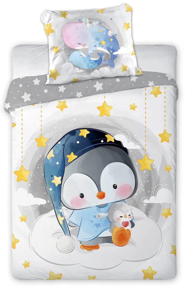 Detské bavlnené obliečky PINGU 100x135cm