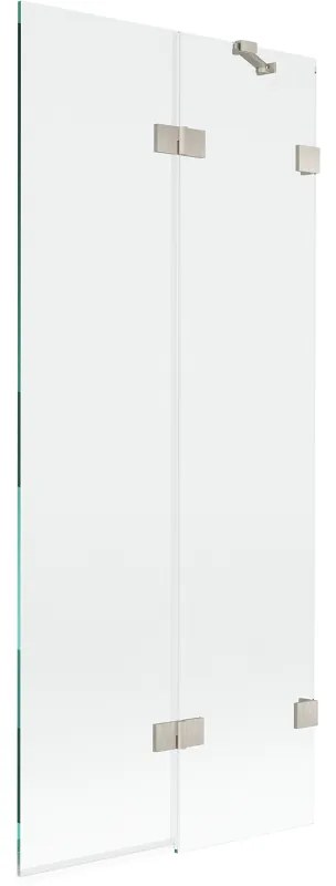 Mexen Lunar, 2-krídlová vaňová zástena pravá 80 x 150 cm, číre sklo, brúsená oceľ, 897-080-100-97-00-P