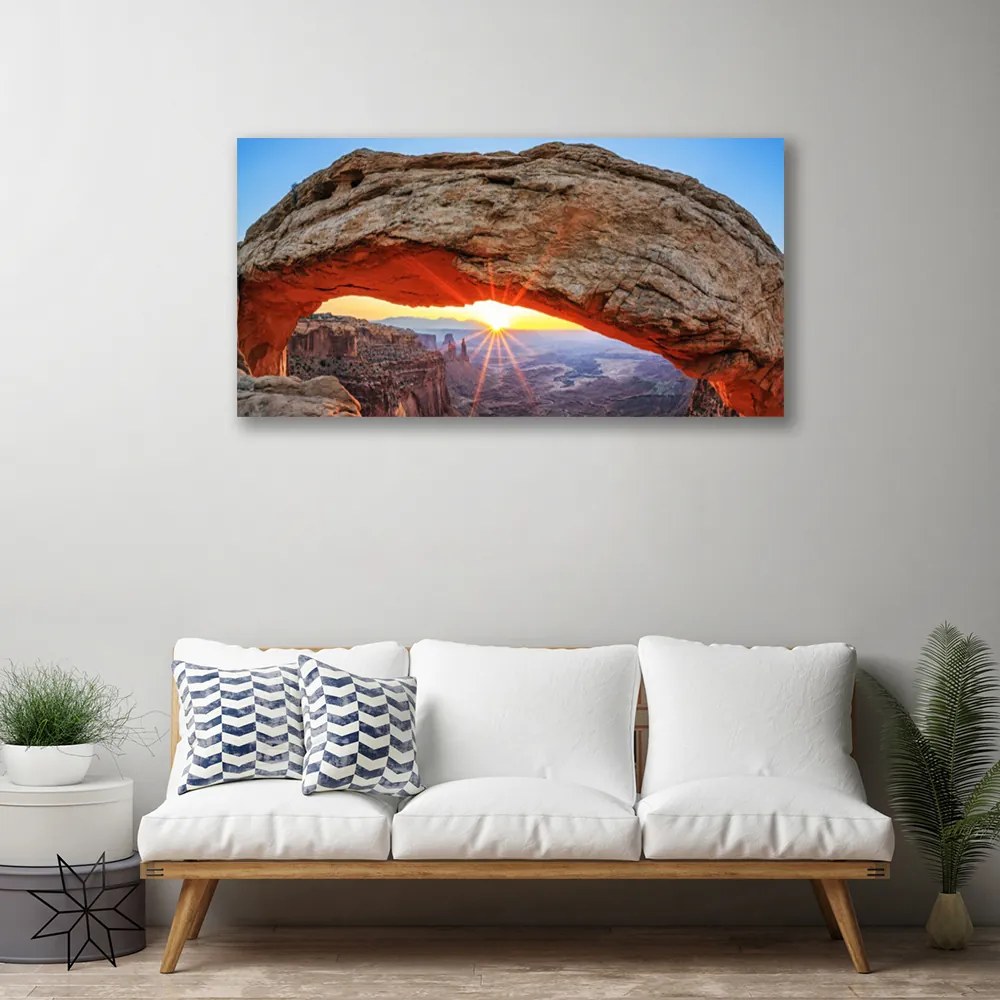 Obraz Canvas Skala slnko krajina 125x50 cm