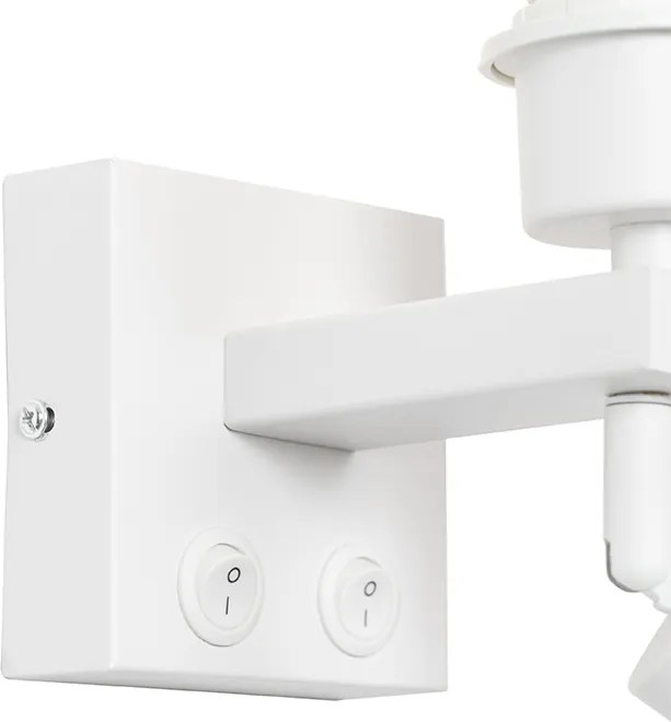 Moderná nástenná lampa biela s lampou na čítanie - Brescia