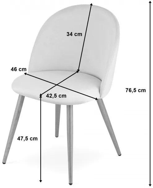 Set štyroch jedálenských stoličiek BELLO zamatové čierne (4ks)