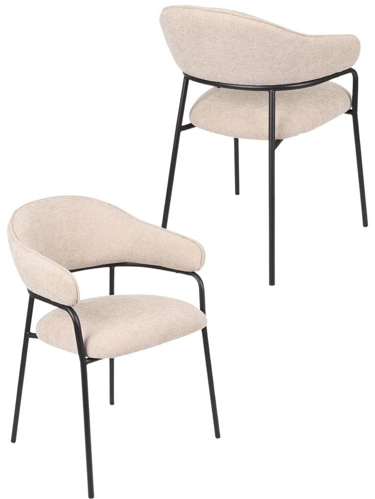 Jedálenská stolička s podrúčkami Bianca, béžová