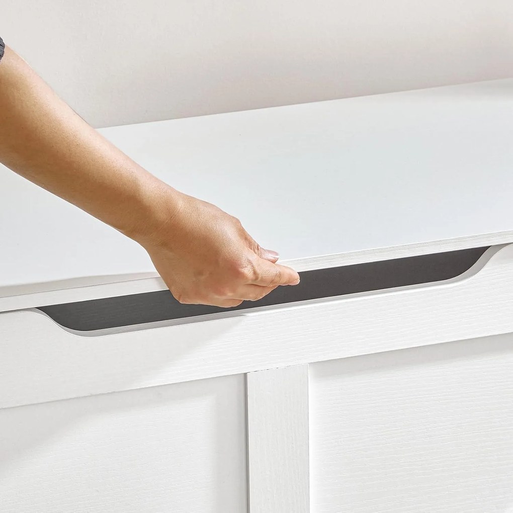 Truhlica s úložným priestorom a lavicou Vasagle Sabil 110 cm biela
