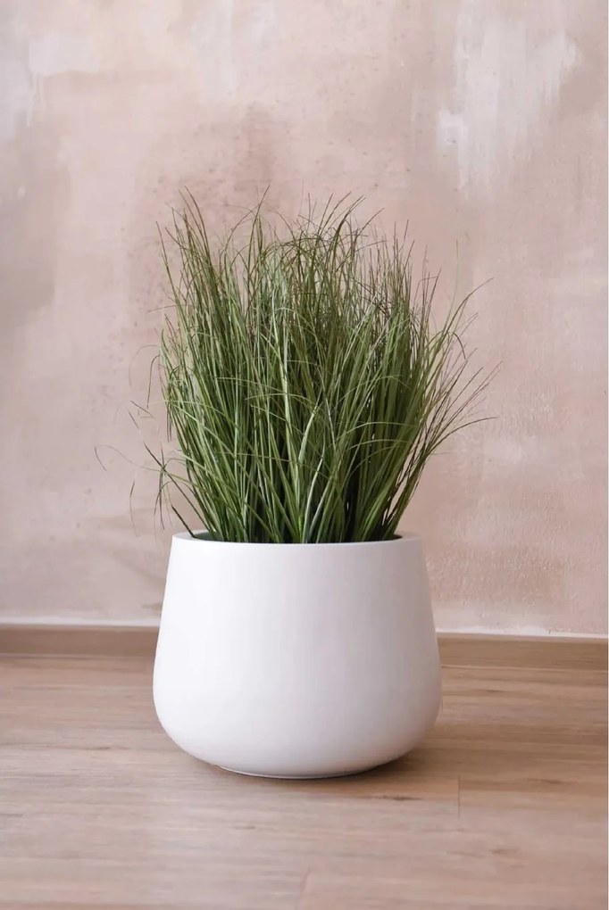 Izbový kvetináč GIRAR, sklolaminát, priemer 42 cm, biely