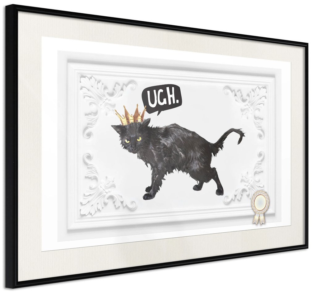 Artgeist Plagát - Cat in Crown [Poster] Veľkosť: 30x20, Verzia: Zlatý rám