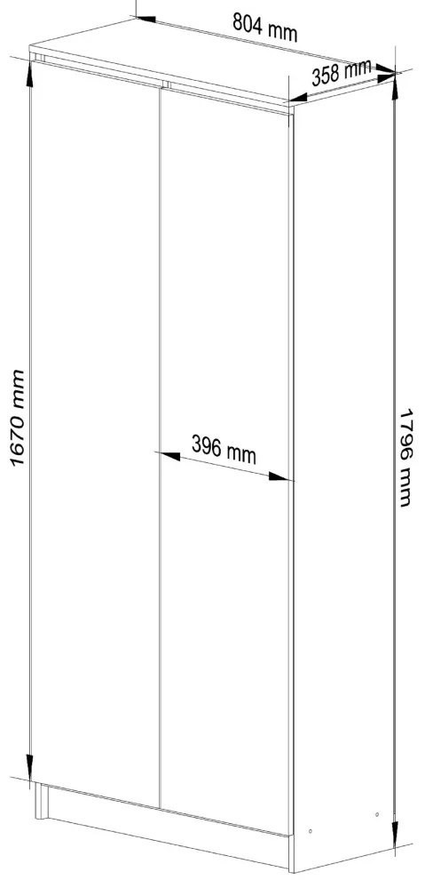 Skriňa Rexa III 80 cm dub sonoma