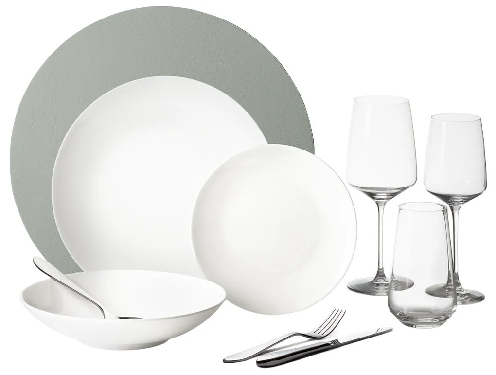 Štartovací set riadu 60 ks – Premium Platinum Line silver - W0183