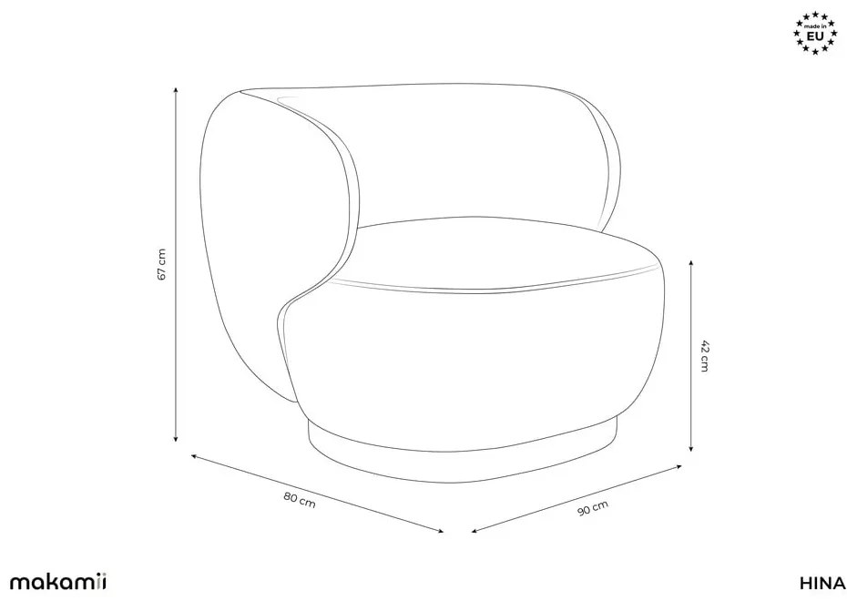 Sivé kreslo Hina – Makamii