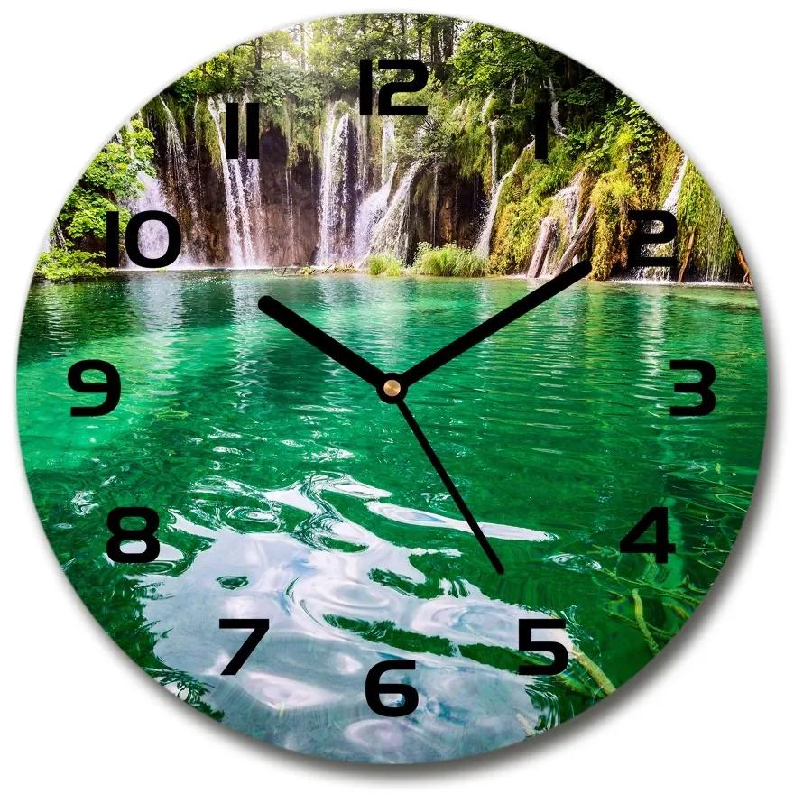 Sklenené hodiny okrúhle Plitvické jazero pl_zso_30_c-f_83128904