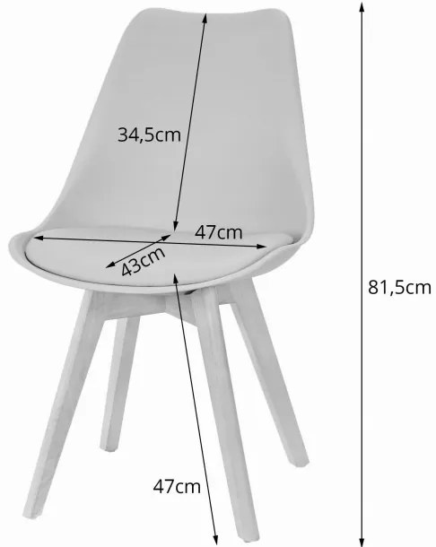Jedálenský stôl TODI biely 60 cm s dvoma stoličkami MARK sivé