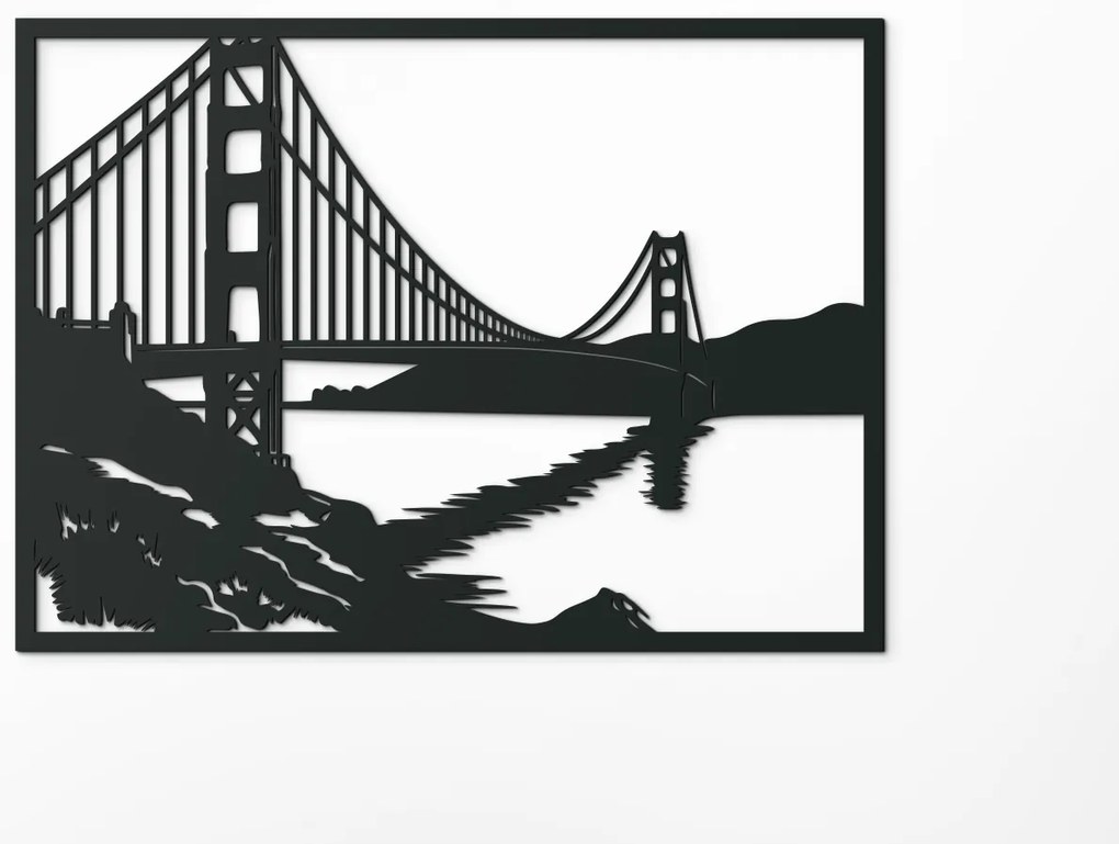 drevko Obraz Most Golden Gate, San Francisco Rozmer obrazu: 47,5 x 65 cm, Farba dekorácie: Čierna