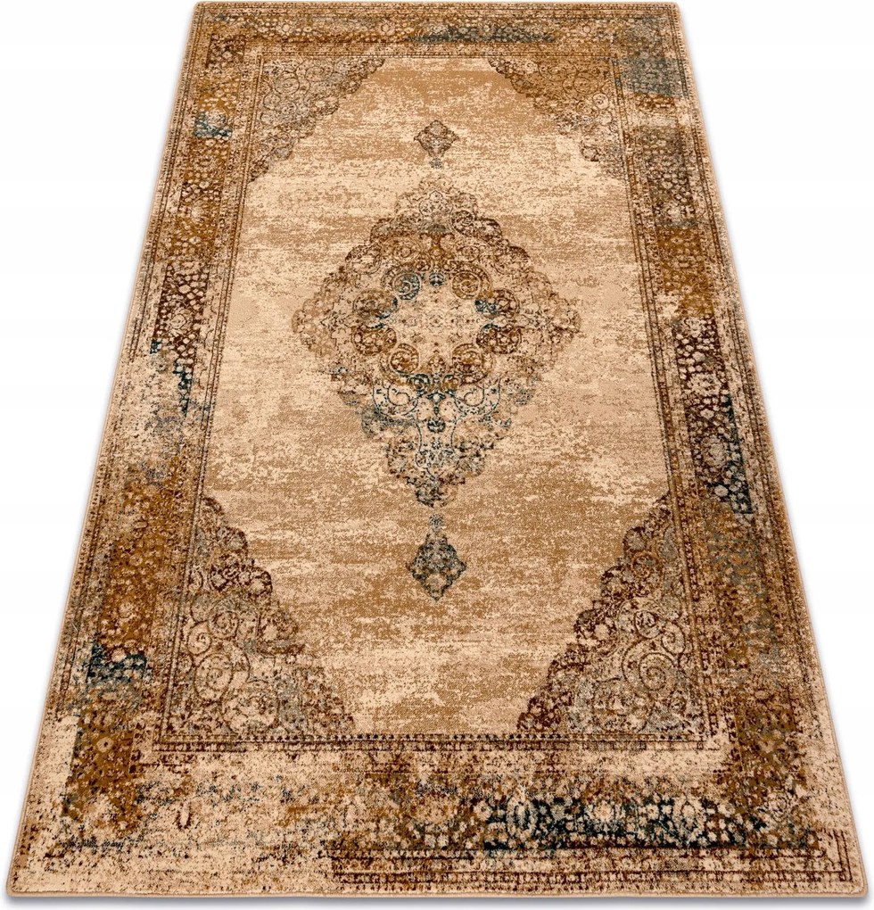 Koberec Do Obývačky vlna Omega Stila krémová Rámčka Rozeta 235x350 cm