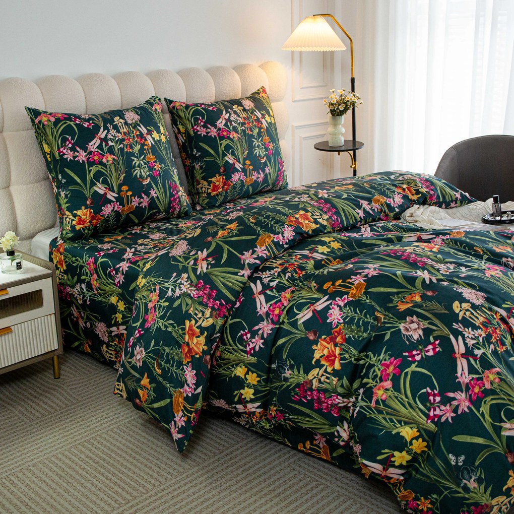 Obliečky z mikrovlákna MYSTIC GARDEN tmavo zelené Rozmer obliečky: 70 x 90 cm | 140 x 200 cm