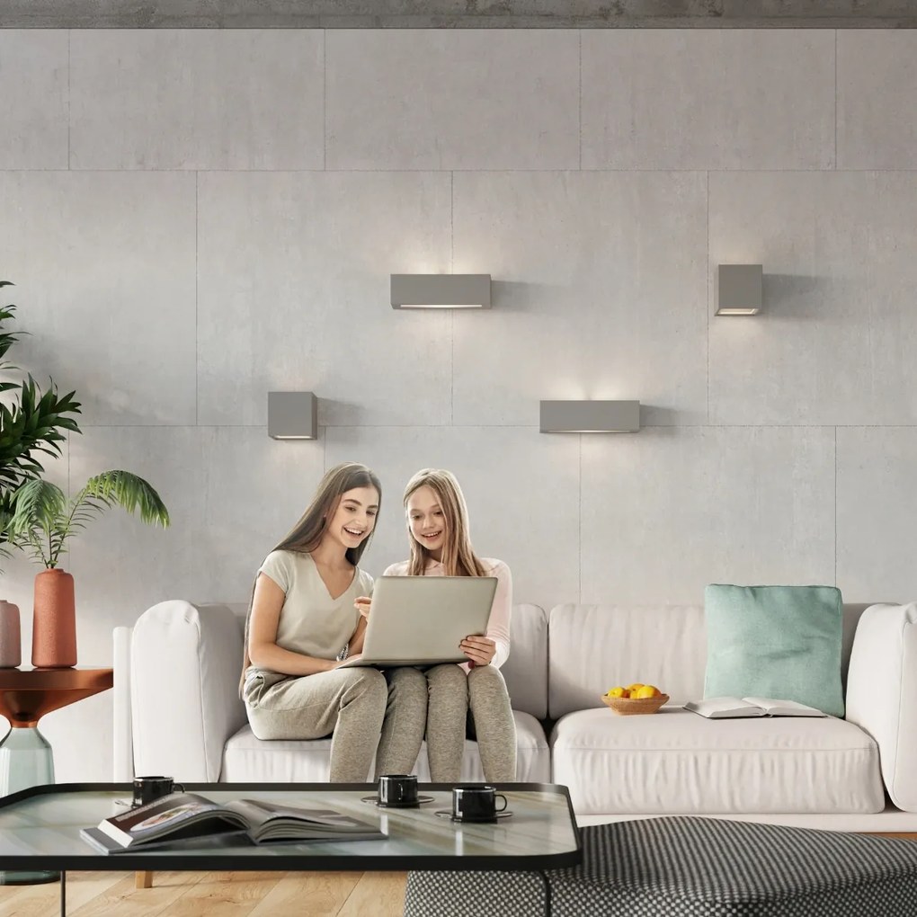 Nástenné svietidlo Leo, 1x sivé keramické tienidlo