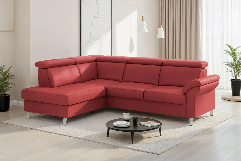 XXXLutz ROHOVÁ SEDAČKA, textil, koža, červená Sit & More - Sedačky - 000144040941