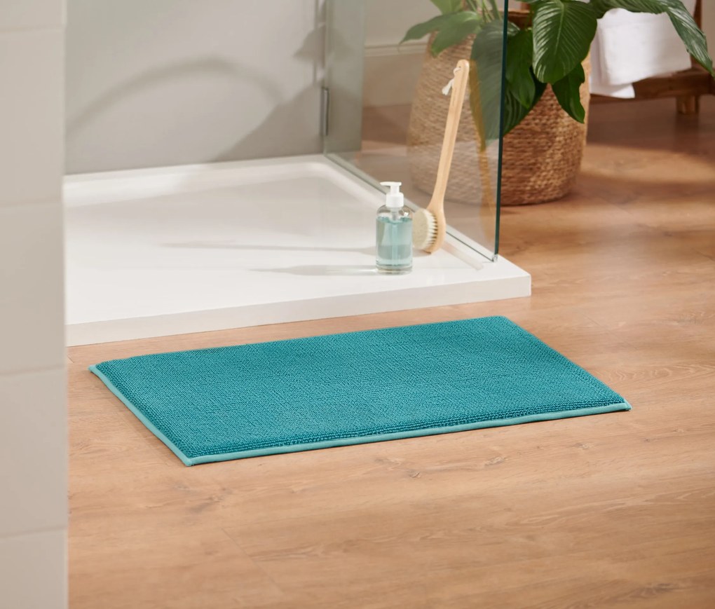 Pohodlná predložka do kúpeľne, cca 45 x 75 cm, akvamarínová