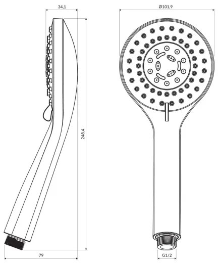 OMNIRES YOSEMITE-RCR - Ručná sprcha YOSEMITE lesklý chróm