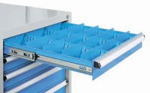 Závesný dielenský box na náradie k pracovným stolom do dielne WL/BL, 3 zásuvky, 565 x 580 x 450 mm