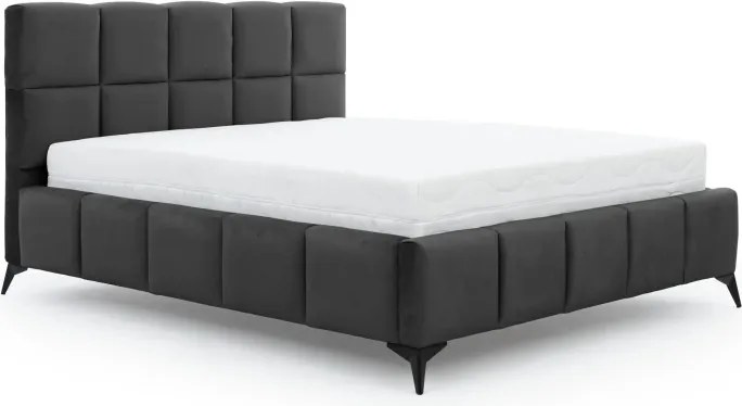 Moderná čalúnená posteľ MALO 200x180, tm. sivá (Matt Velvet 97)