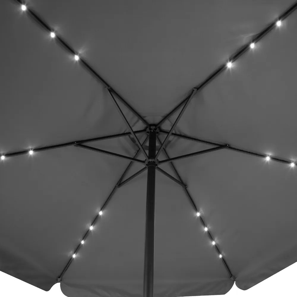 InternetovaZahrada LED slnečník Athens Ø330 cm - antracit