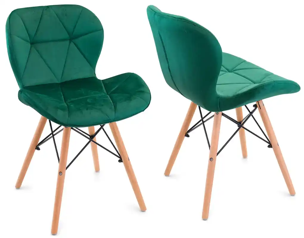 Bestent Jedálenské stoličky 4ks zamatové zelené SMARAGD | BIANO