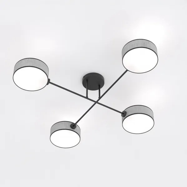 Prisadený luster MAGA 4xE14/10W/230V sivý