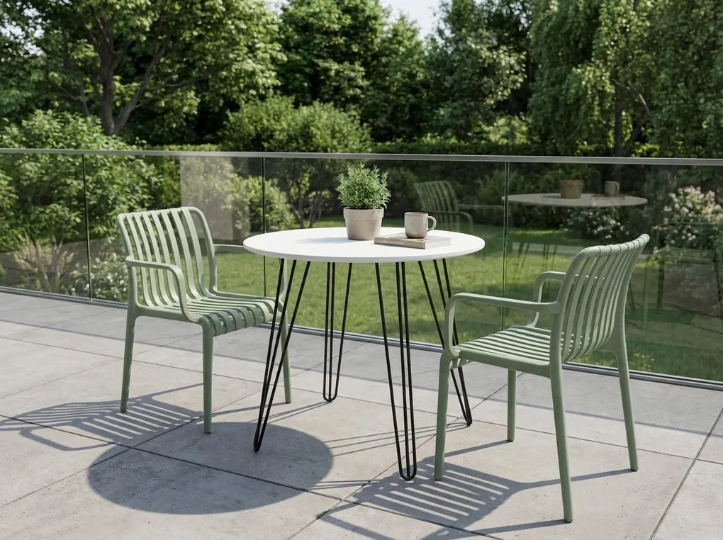 Plastová stolička TREGO s područkami, zelená