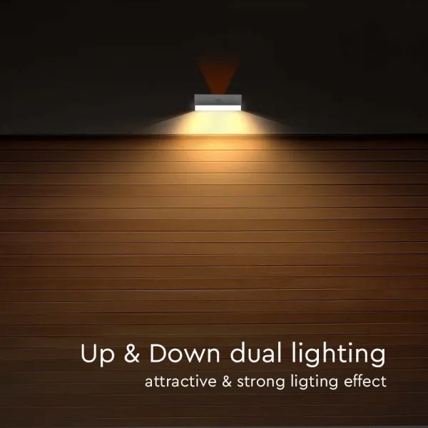 LED Solárne nástenné svietidlo so senzorom LED/3W/3,7V 3000K/4000K IP65 biela