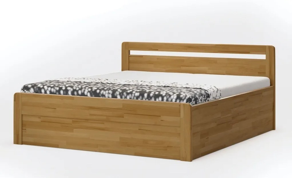 BMB MARIKA KLASIK - masívna buková posteľ s úložným priestorom 160 x 200 cm, buk masív