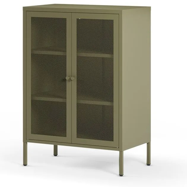 Zelená kovová skrinka 70x100x40 cm Fayna – Marckeric