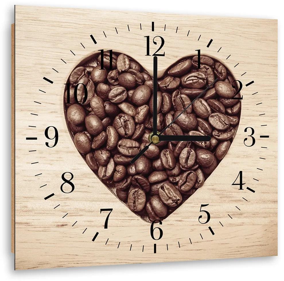 Gario Hodiny na stenu Coffee bean heart Rozmery: 40 x 40 cm