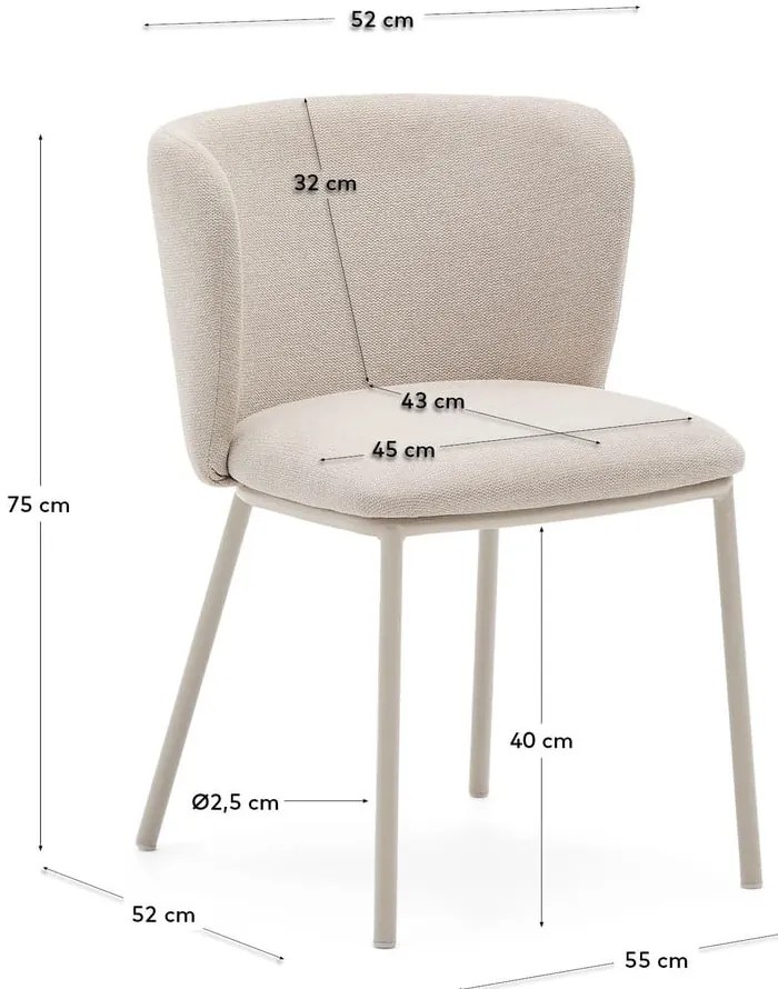 Béžová jedálenská stolička Ciselia – Kave Home
