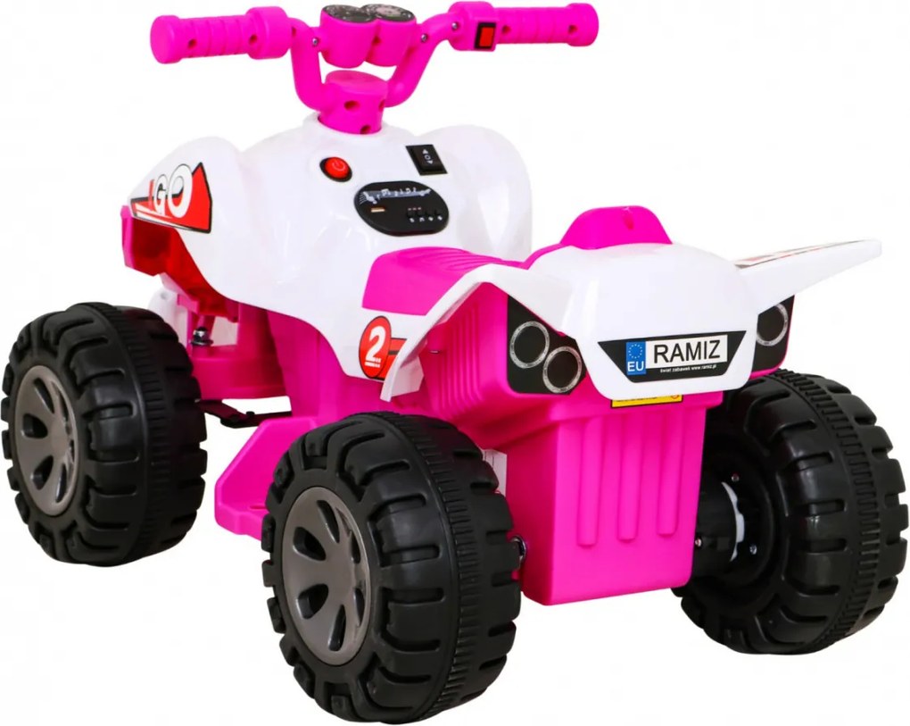Ramiz Najrýchlejšia batériová štvorkolka pre deti Ružová + 25W motor