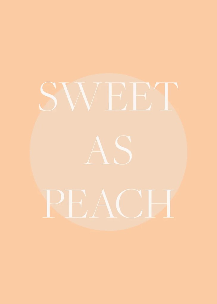 Ilustrácia Sweet As Peach Illustrated Text Poster, Pictufy Studio, (30 x 40 cm)