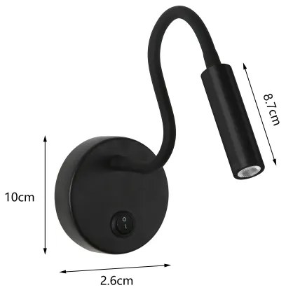 Brilagi - LED Flexibilná nástenná lampa MAYA LED/3W/230V 4000K čierna