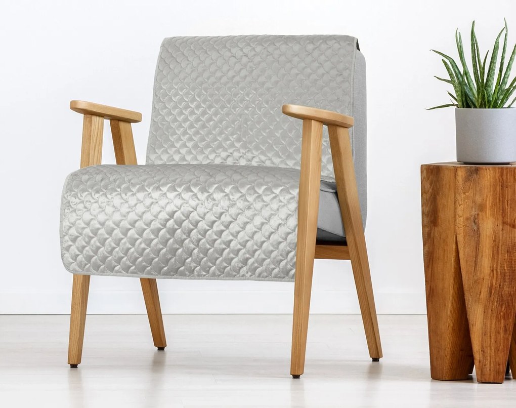 PREHOZ NA KRESLO ARIEL 70X160 CM STRIEBORNÝ