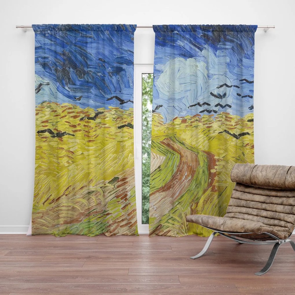 Sablio Záves Pšeničné pole s vranami - Vincent van Gogh: 2ks 140x250cm
