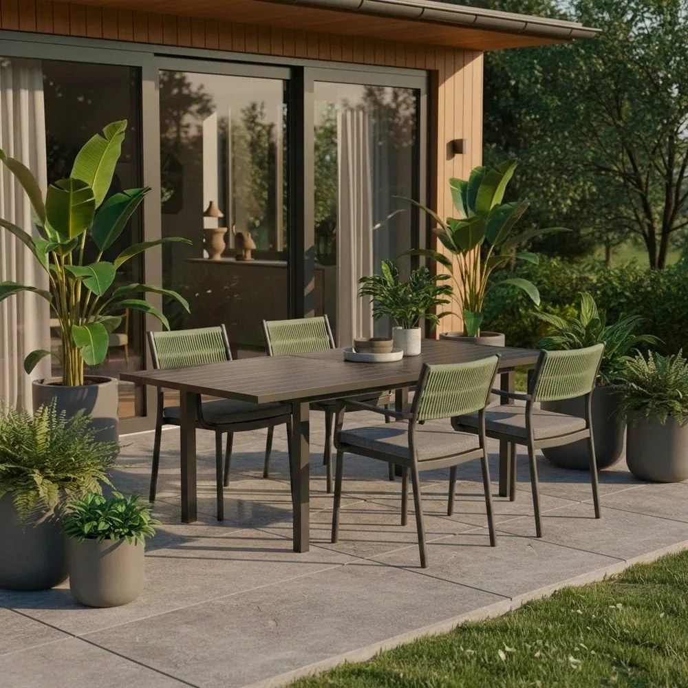 Sivé plastové záhradné stoličky v súprave 4 ks Alvin – Bizzotto