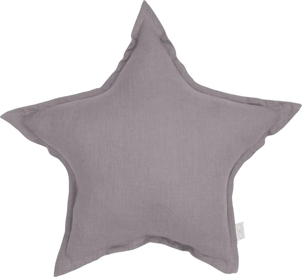 Ľanový vankúš hviezda tmavo šedá 50 cm