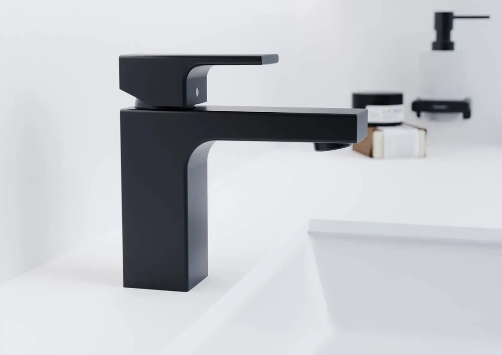 Hansgrohe Vernis Shape, umývadlová batéria s výpustom, EcoSmart, čierna matná, HAN-71561670